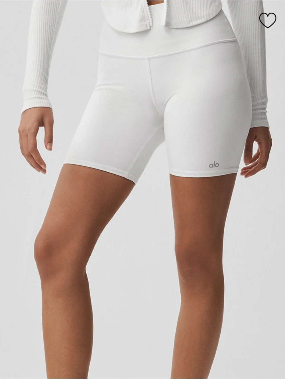 ALO Yoga High-Waist White Biker Shorts